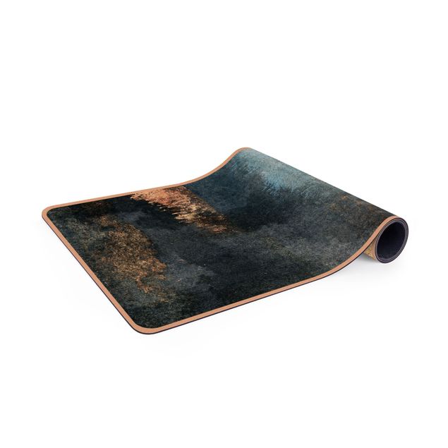 Yoga mat - Abstract Lakeshore In Gold