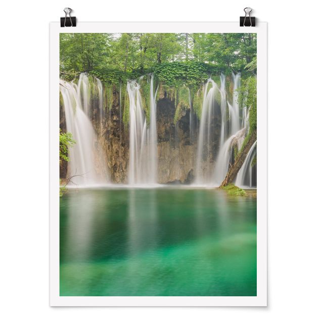 Poster nature & landscape - Waterfall Plitvice Lakes