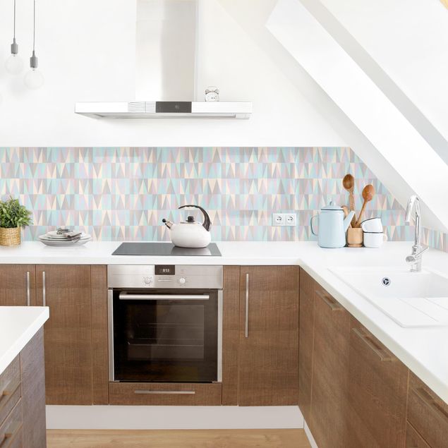 Kitchen splashbacks Triangles In Pastel Colours II