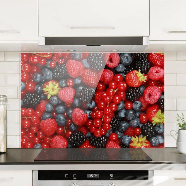 Glass splashback fruits and vegetables Fruity Berries