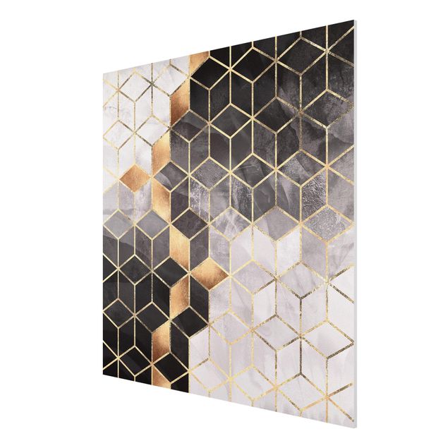 Print on forex - Black And White Golden Geometry