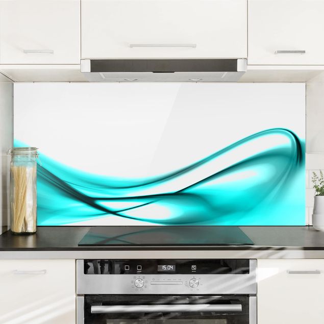 Glass splashback abstract Turquoise Design