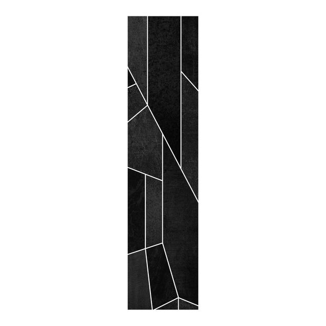 Sliding panel curtain - Black And White Geometric Watercolour