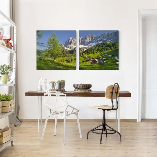 Print on canvas 2 parts - Styria Alpine Meadow