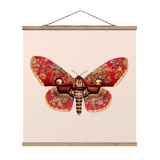 Fabric print with poster hangers - Vintage Moth