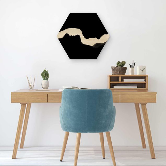 Wooden hexagon - Silhouettes