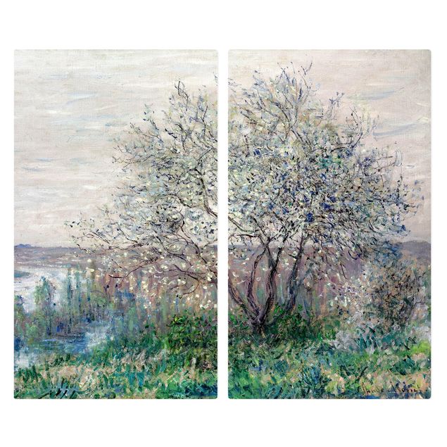 Glass stove top cover - Claude Monet - Spring in Vétheuil