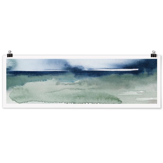 Panoramic poster abstract - Ocean Waves I