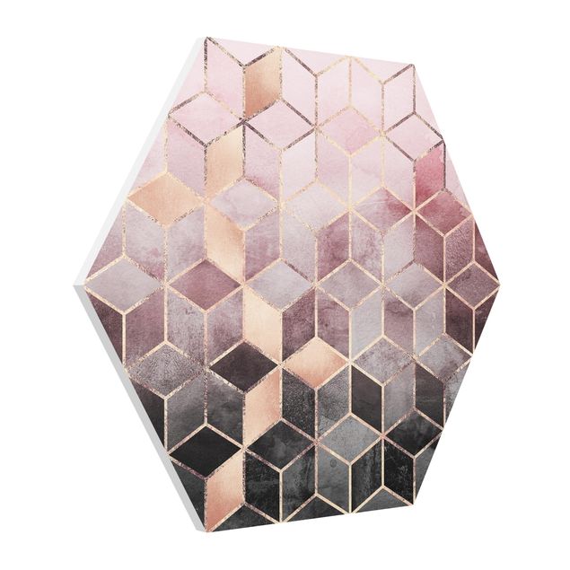 Forex hexagon - Pink Grey Golden Geometry