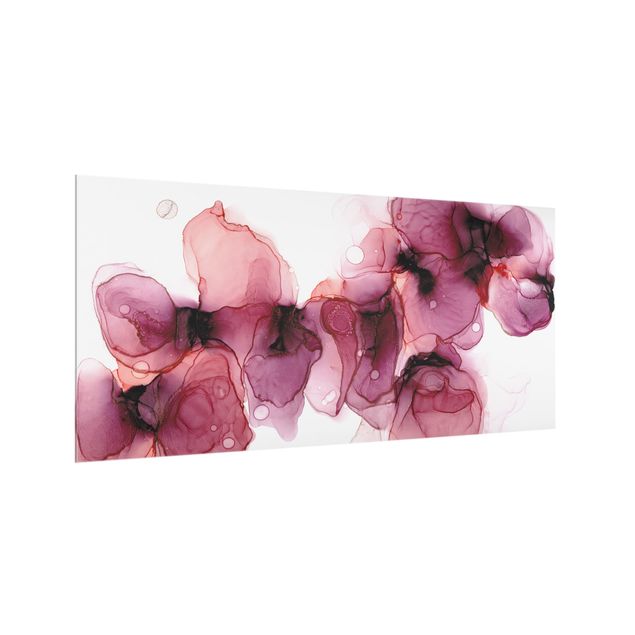 Splashback - Wild Flowers In Purple And Gold - Landscape format 2:1