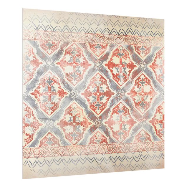 Splashback - Persian Vintage Pattern In Indigo II - Square 1:1