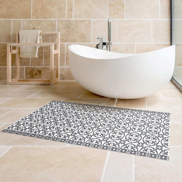 Runner rugs Geometrical Tile Mix Circles Grey