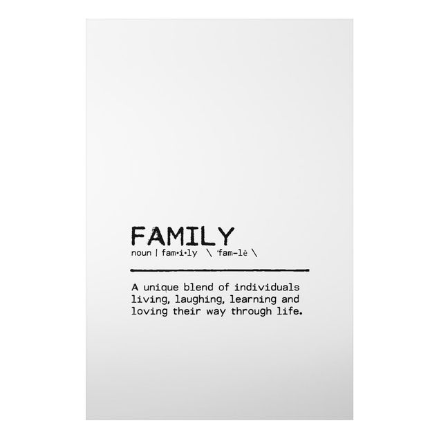 Print on aluminium - Definition Family Unique