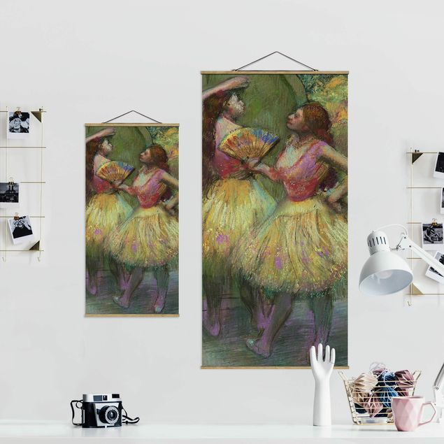 Fabric print with poster hangers - Edgar Degas - Two Dancers Before Going On Stage
