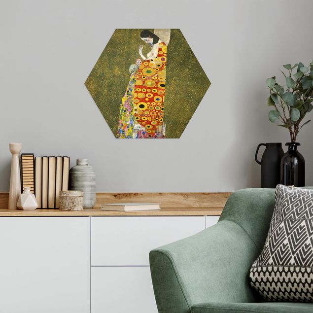 Alu-Dibond hexagon - Gustav Klimt - Hope II