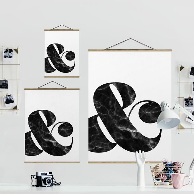 Fabric print with poster hangers - Ampersand Marble