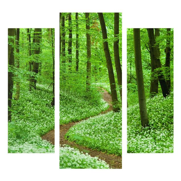 Print on canvas 3 parts - Romantic Forest Track
