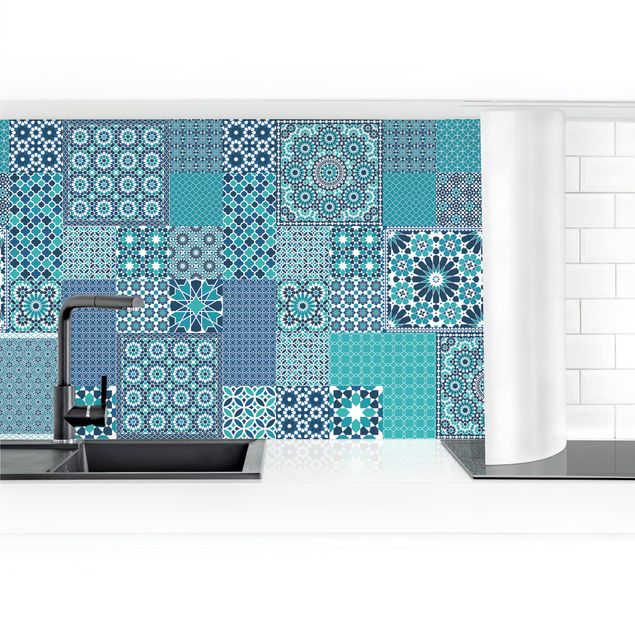 Kitchen wall cladding - Moroccan Mosaic Tiles Turquoise Blue
