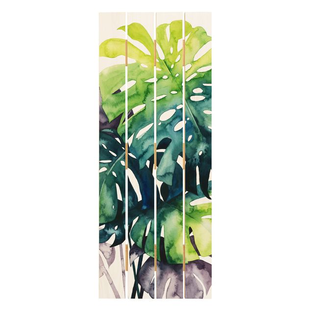 Print on wood - Exotic Foliage - Monstera
