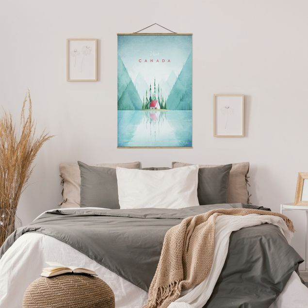 Fabric print with poster hangers - Travel Poster - Canada