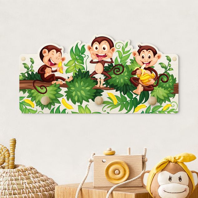 Coat rack for children - Monkey Family