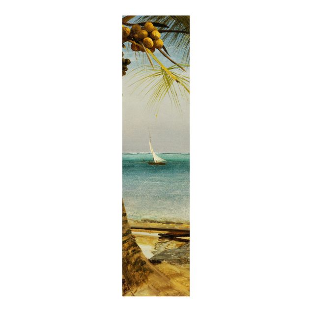 Sliding panel curtains set - Albert Bierstadt - Tropical Coast