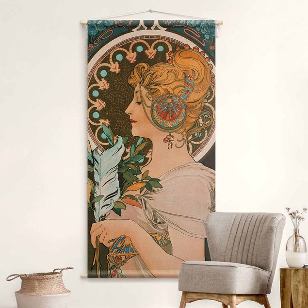 wall hanging decor Alfons Mucha - The Feather