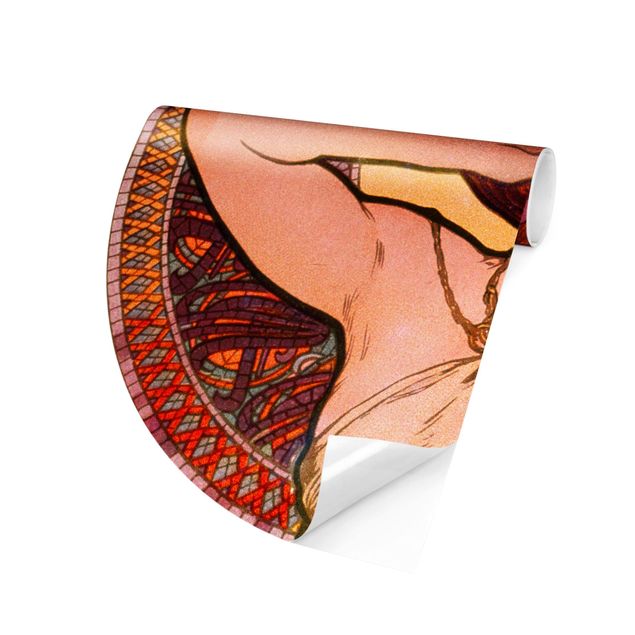Self-adhesive round wallpaper - Alfons Mucha - Gemstones - Amethyst