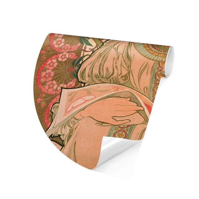 Self-adhesive round wallpaper - Alfons Mucha - Poster For F. Champenois