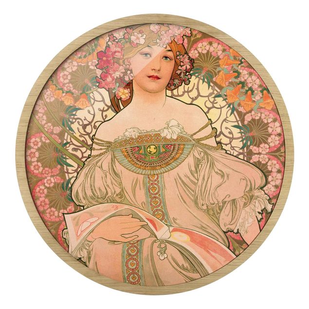 Circular framed print - Alfons Mucha - Poster For F. Champenois