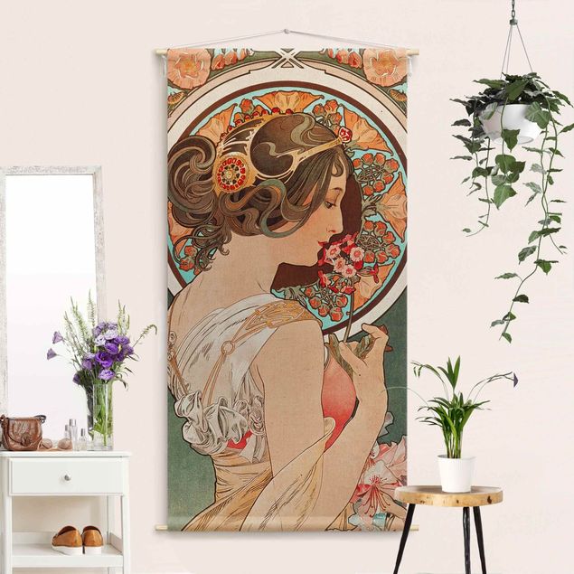 extra large tapestry wall hangings Alfons Mucha - Primrose