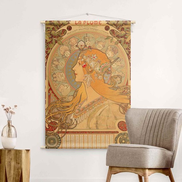 extra large wall tapestry Alfons Mucha - Zodiac