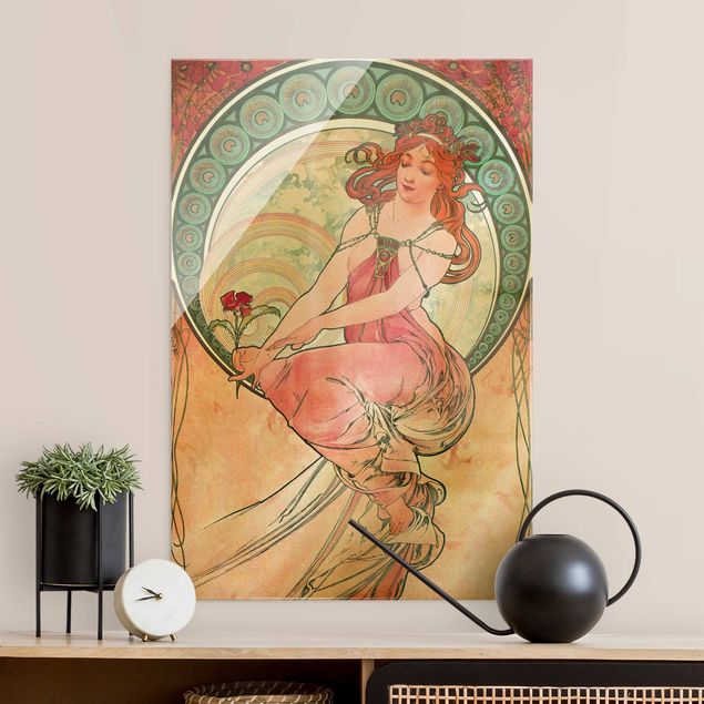 Glass print - Alfons Mucha - Four Arts - Painting