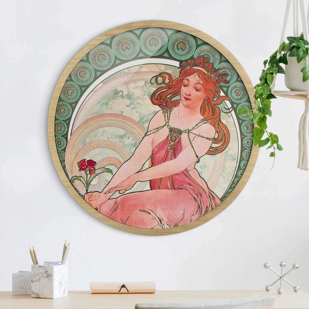 Framed prints round Alfons Mucha - Four Arts - Painting