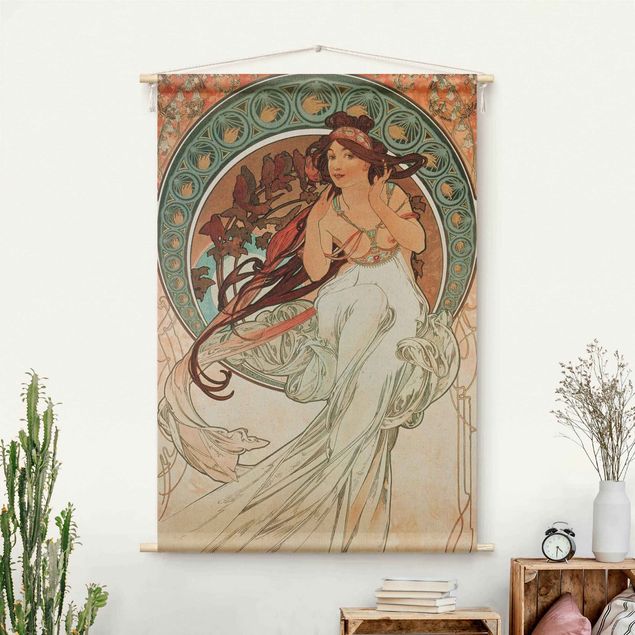 modern wall tapestry Alfons Mucha - Four Arts - Music