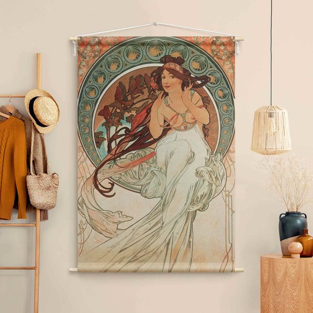 extra large tapestry wall hangings Alfons Mucha - Four Arts - Music