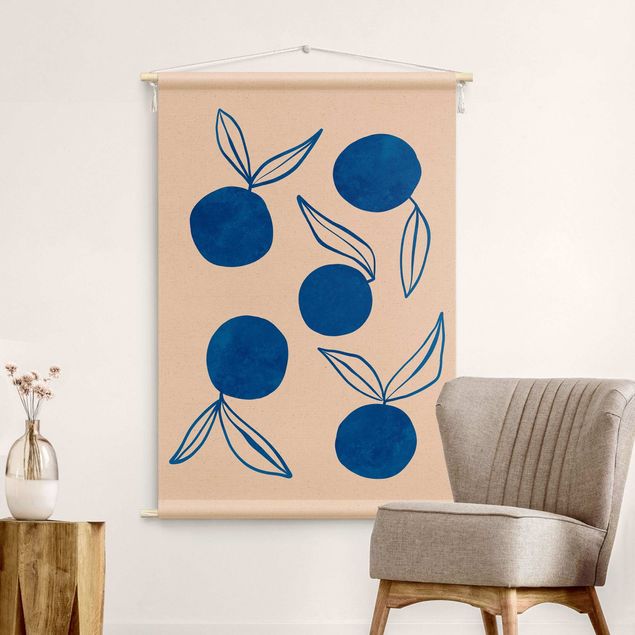 floral wall hanging tapestry Alina Buffiere - Oranges