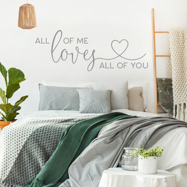 Love heart wall stickers All Of Me Loves All Of You