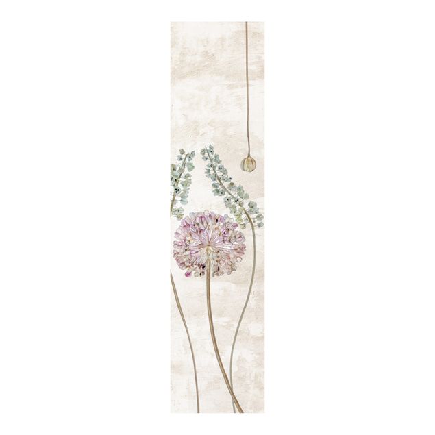 Sliding panel curtains set - Allium Illustration