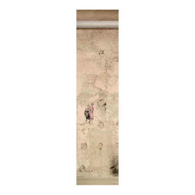 Sliding panel curtains set - Old Framed Concrete Wall In Theatre