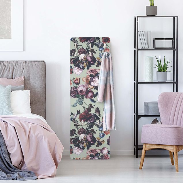 Coat rack modern - Old Masters Flowers With Tulips And Roses On Green