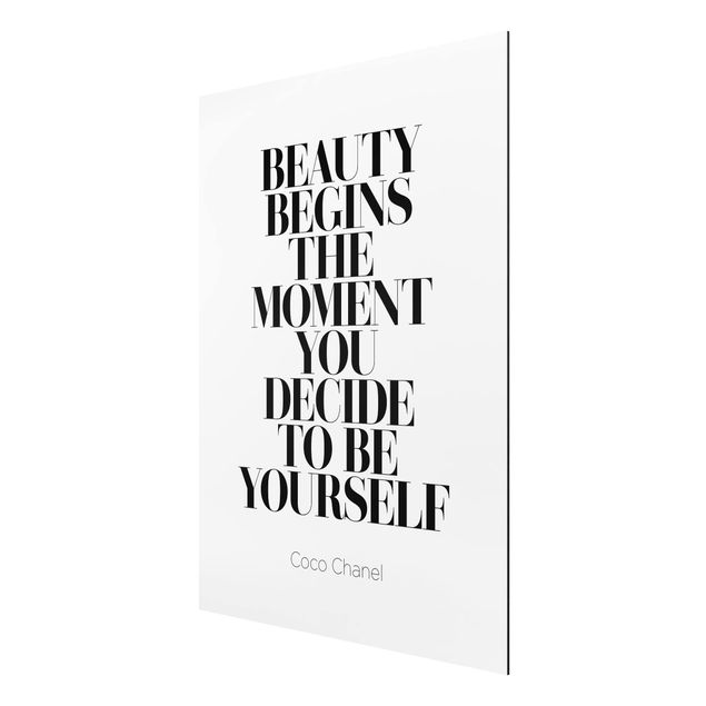 Print on aluminium - Be Yourself Coco Chanel