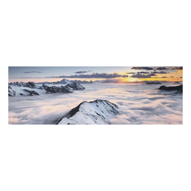 Print on aluminium - View Of Clouds And Mountains