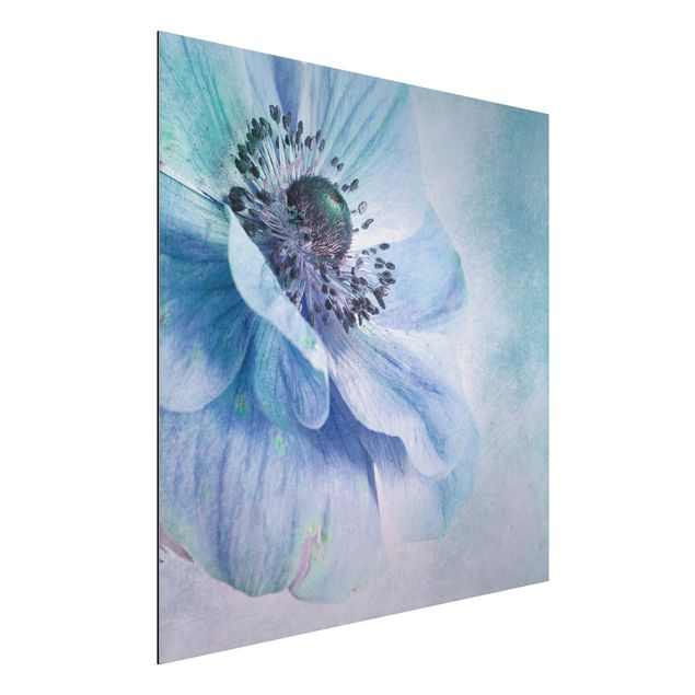 Alu dibond Flower In Turquoise