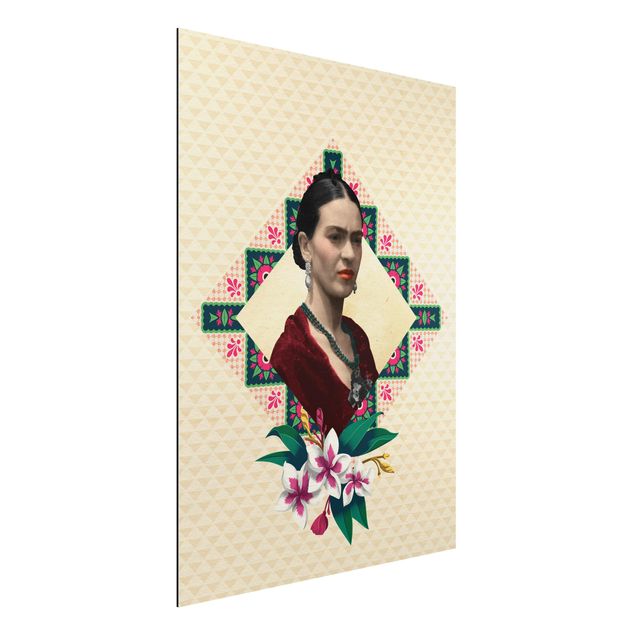 Alu dibond Frida Kahlo - Flowers And Geometry