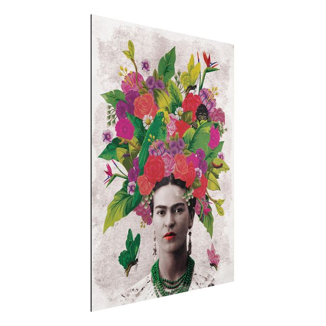 Aluminium dibond Frida Kahlo - Flower Portrait