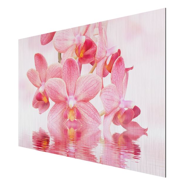 Print on aluminium - Light Pink Orchid On Water