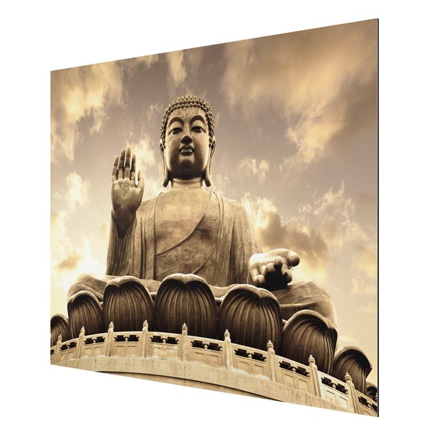 Print on aluminium - Big Buddha Sepia