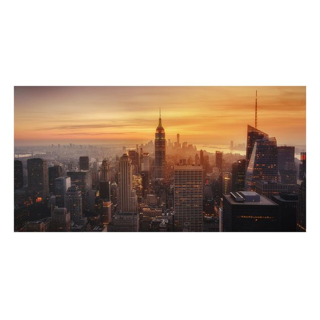 Aluminium dibond Manhattan Skyline Evening