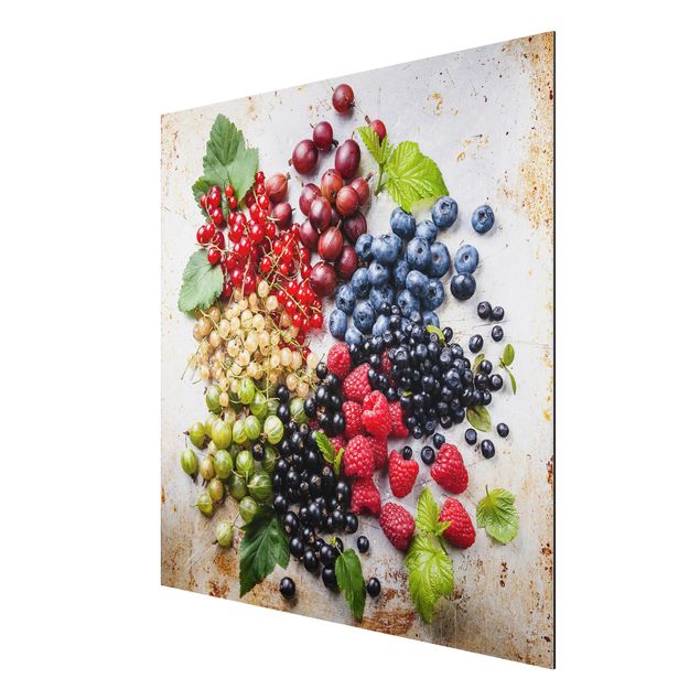 Print on aluminium - Mixture Of Berries On Metal